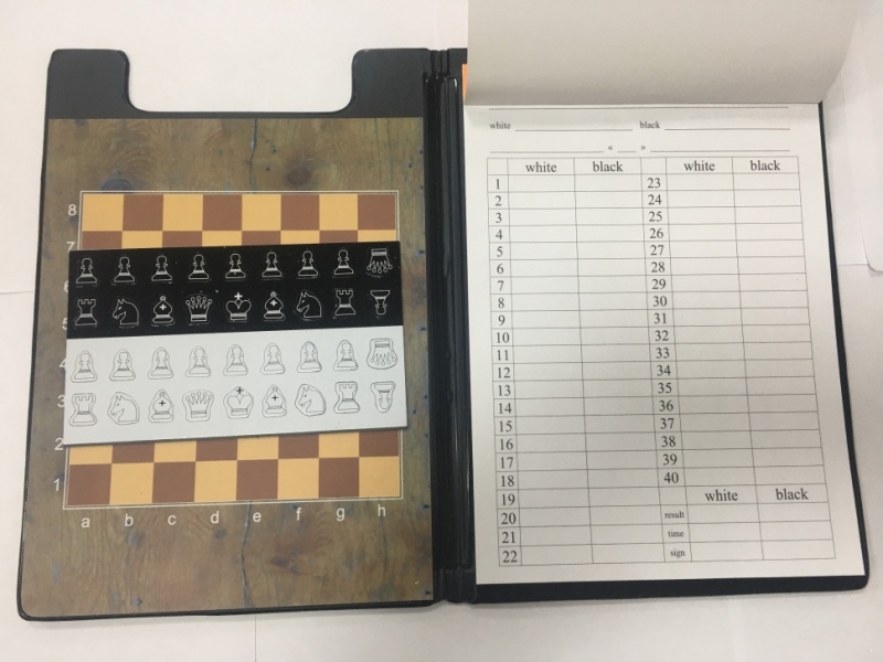 Шахматы магнитные Папка-планшет с верхним прижимом и крышкой