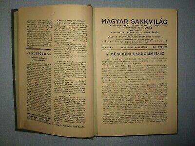 10826.Antique Hungarian Chess Magazine «Magyar sakkvilag». Individual issues 1936- 49