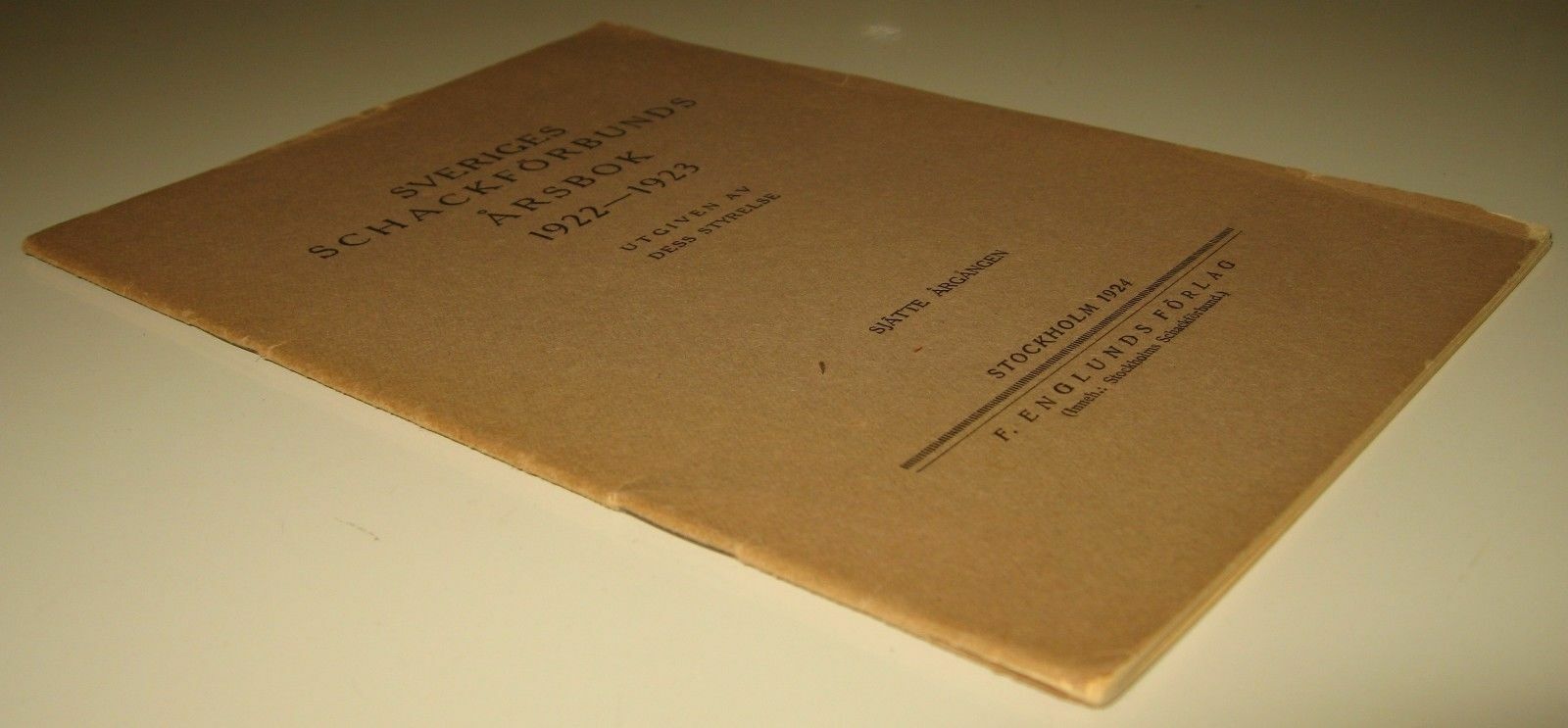 10925.Antique Swedish Chess Book: Dess Styrelse. Sveriges schachfreunds arsbok. 1924