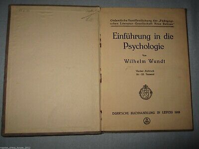 10929.Antique. Einfuhrung in die Psycholohie Von Wilhelm Wundt. Lifetime edition. 1918