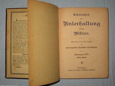 10933.Antique: Bibliothek der Unterhaltung und des Wissens. Volumes 1,3,7,8,9. 1889