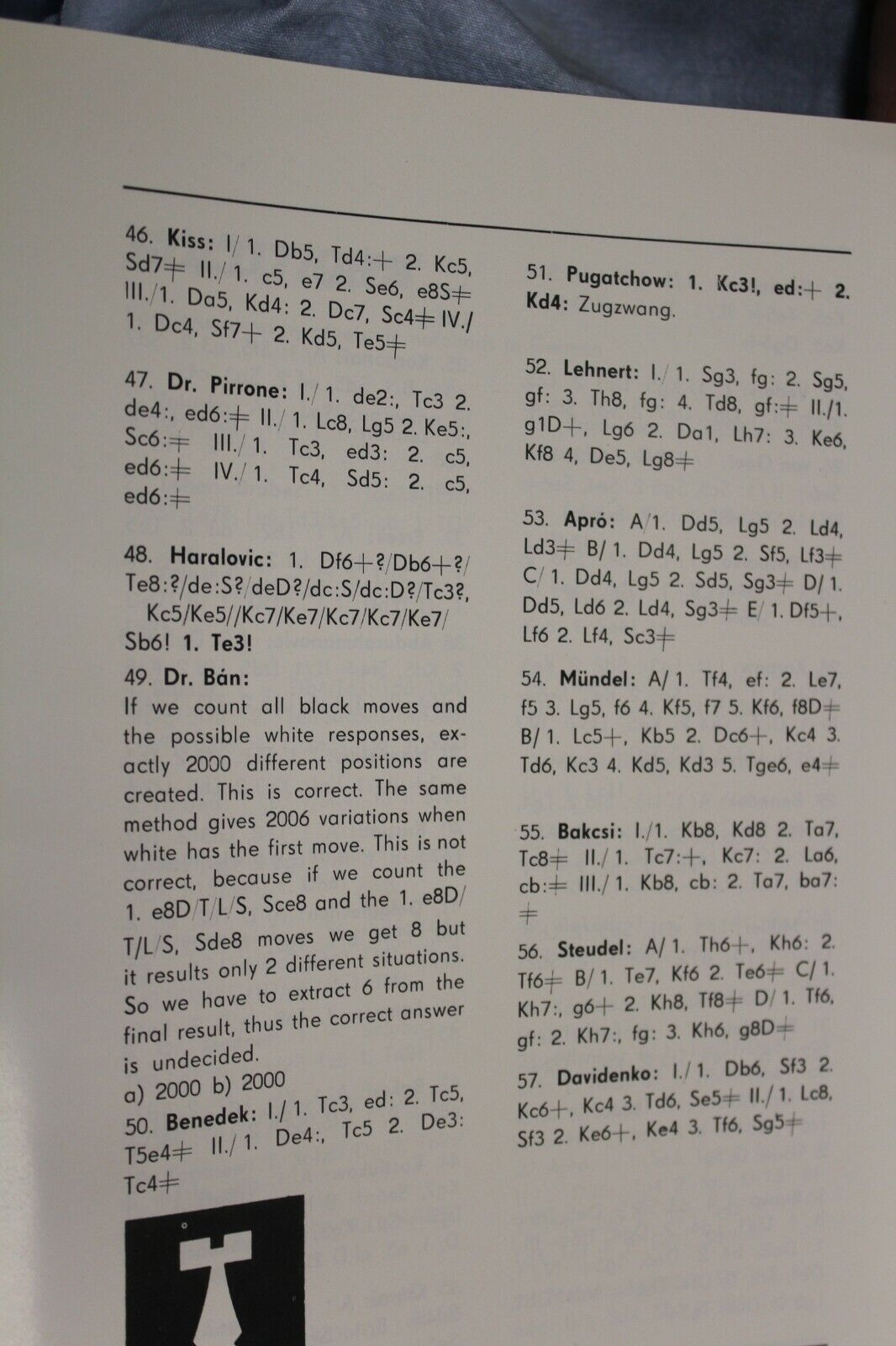 10955.Book Baturinsky-Karpov library: 1 Tungsram Chess Problem Competition 1978