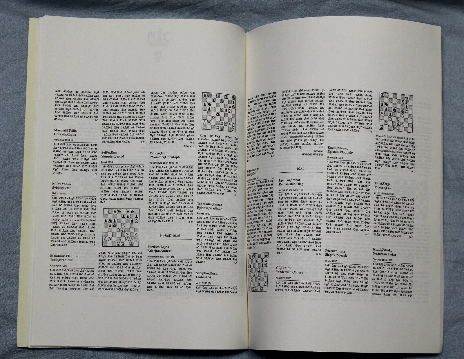 11074.Chess Book: Grunfeld Defence, Annotated games, Chess Informant&NIC Yearbook, 199