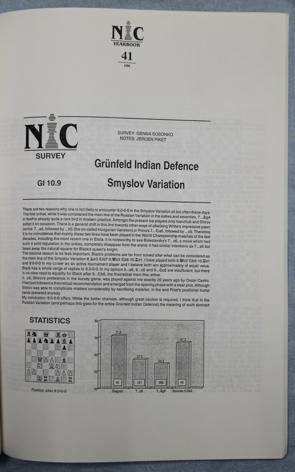 11074.Chess Book: Grunfeld Defence, Annotated games, Chess Informant&NIC Yearbook, 199