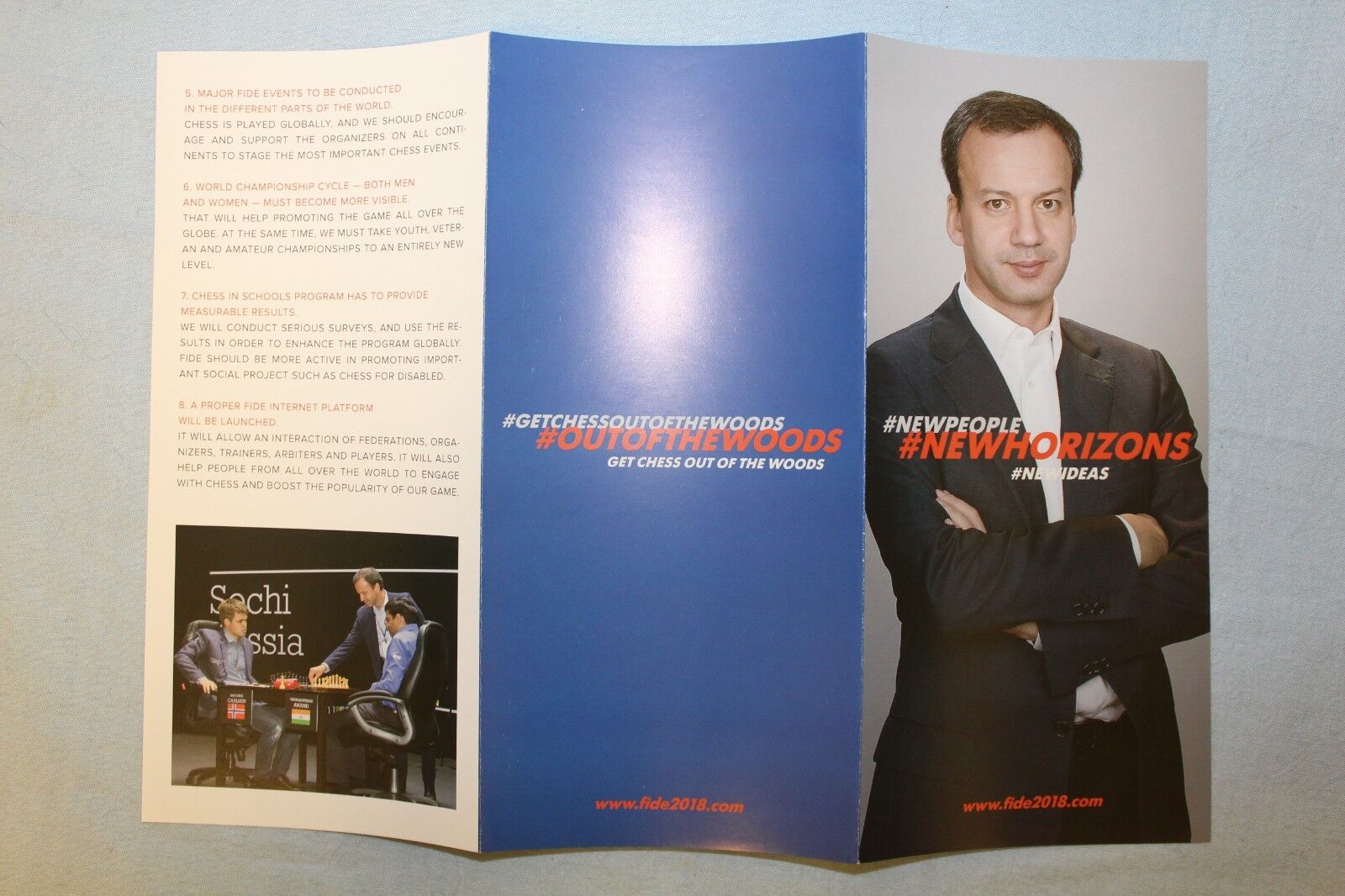 11143.Chess Compain booklet and flyer of  FIDE president candidate Arkady Dvorkovich