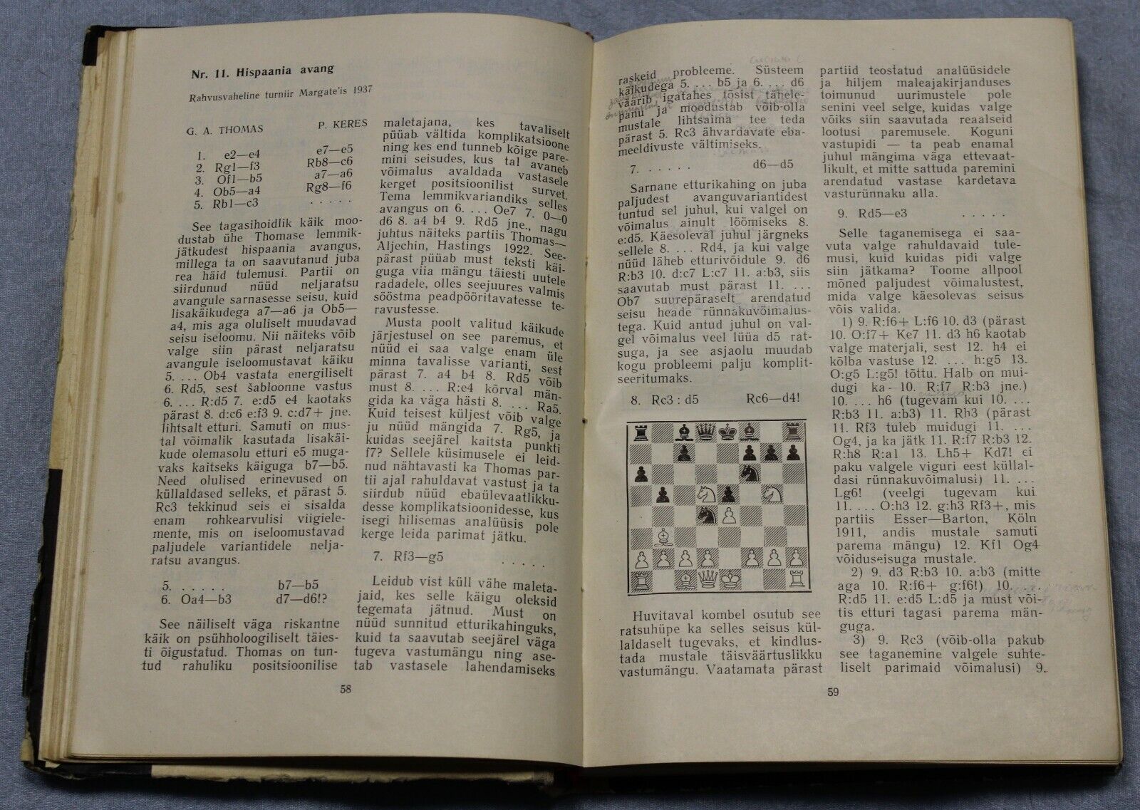 11157.Chess Estonian book: Valitud Partiid 1931 - 1958, Keres, Tallin, 1961