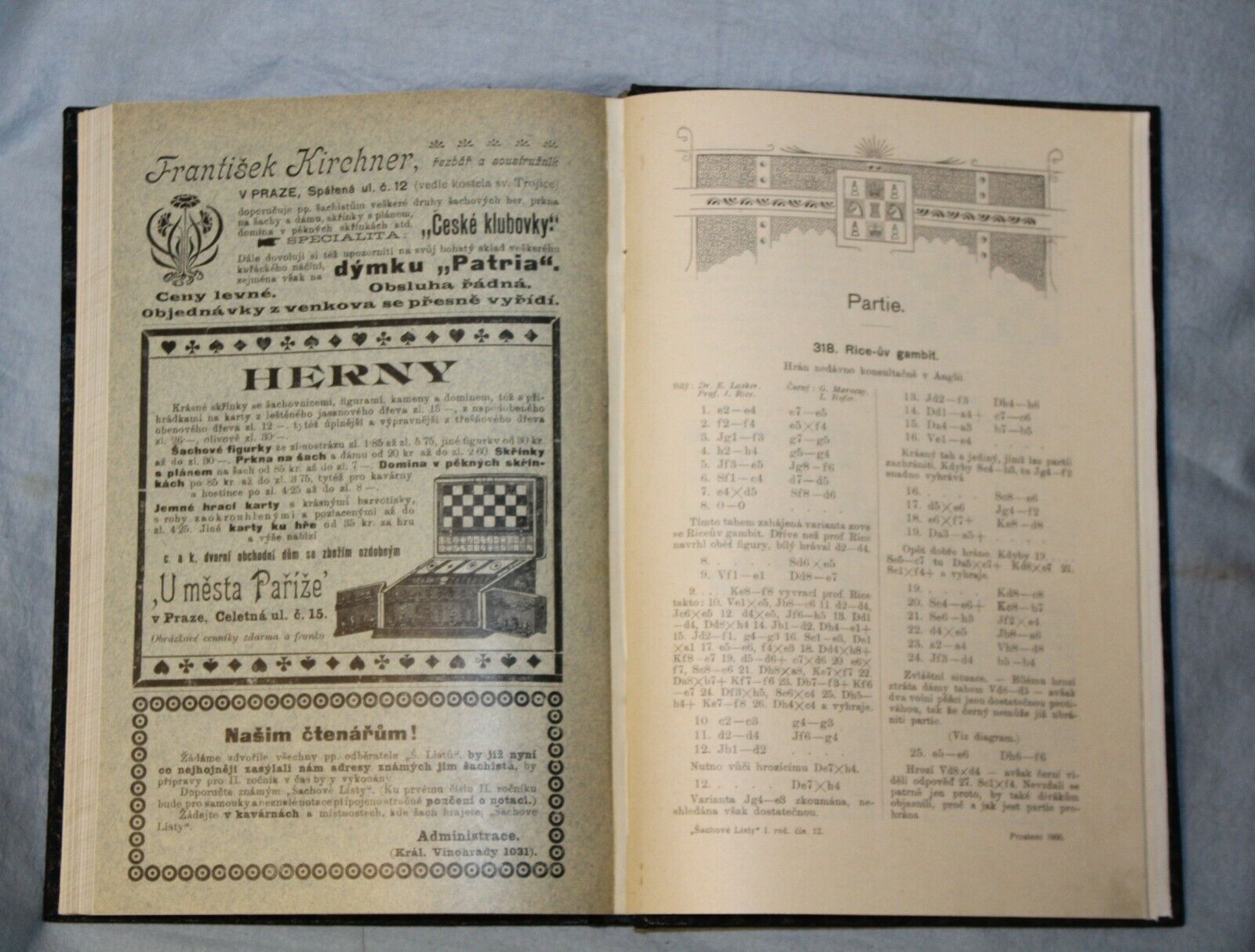 11264.Czech chess magazine:Sachove Listy. All issues.1900-1902.Baturinsky–Karpov lib.