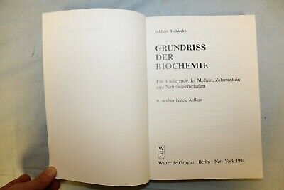 11331.Grundriss Der Biochemie. Eckhart Buddecke. Berlin - New York 1994