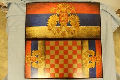 11447.Russian Checkers / Backgammon Set «Russian Flag»