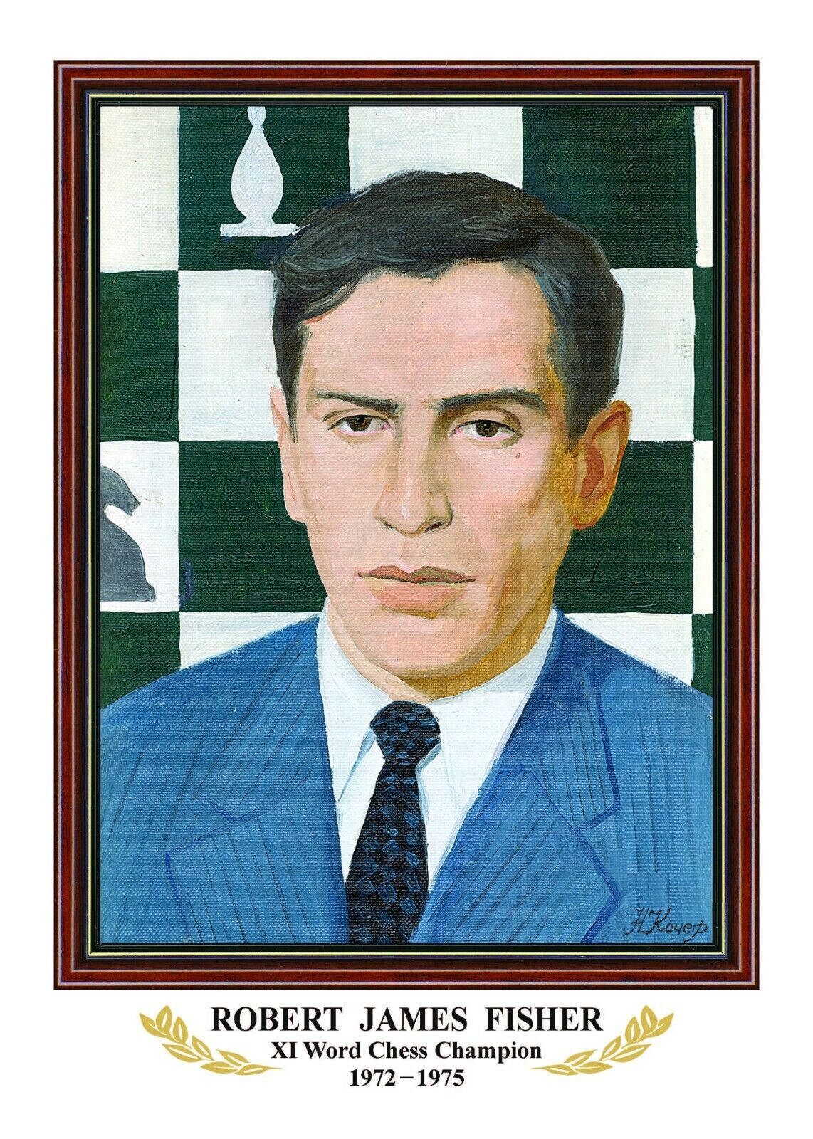 11585.Russian Chess: 16 Wall Portraits: World Chess Champions. 2017. 35x25 cm