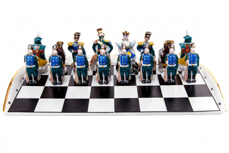 11599.Russian Porcelain Chess Set The Presidential Regiment (Verbilki) Gardner factory