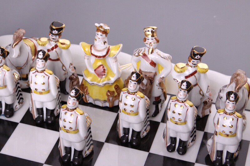 11599.Russian Porcelain Chess Set The Presidential Regiment (Verbilki) Gardner factory