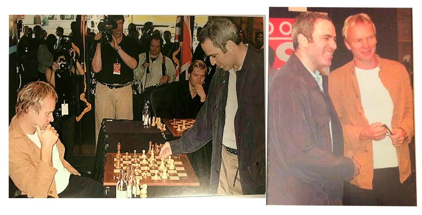 Set of 2 Rock-Music & Chess Postcards: Garry Kasparov & Sting