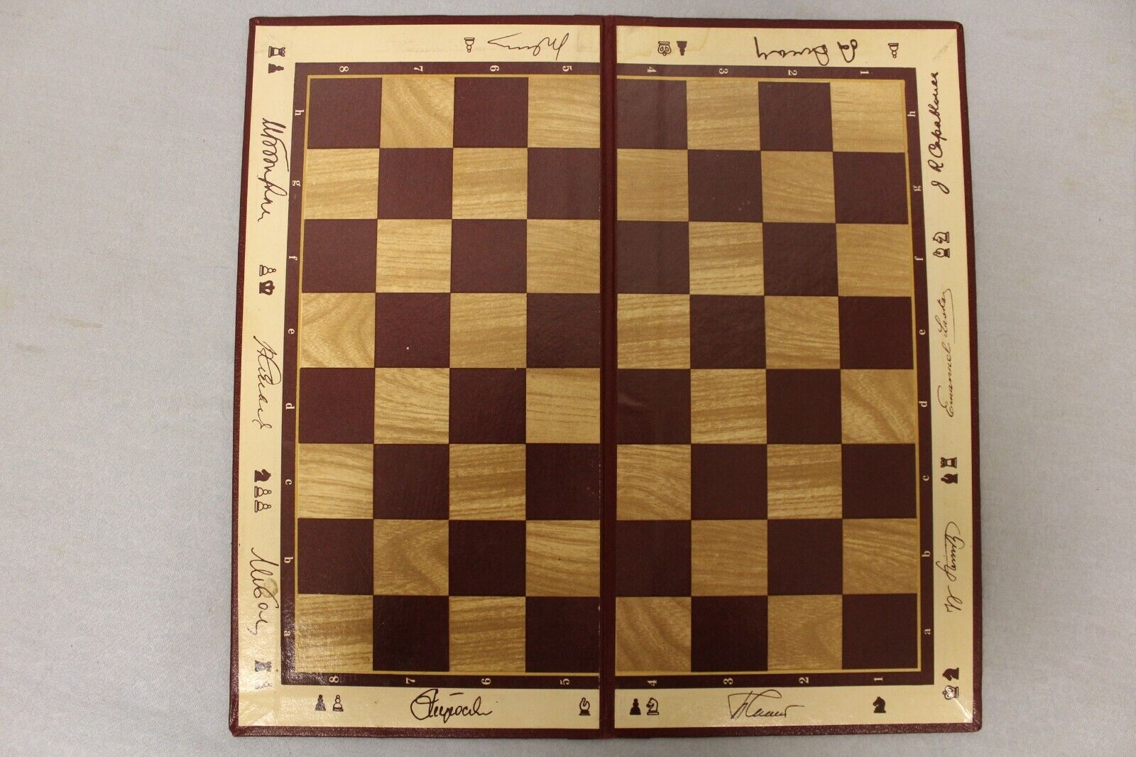 11653.SET of 5 Vintage Russian Chess Cardboard Boards