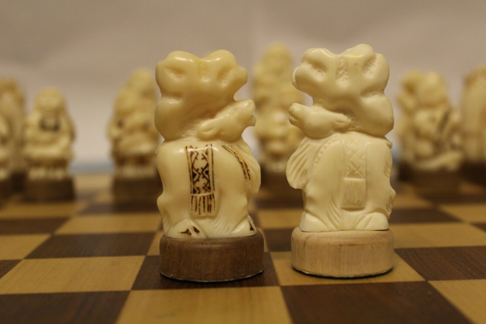 11921.Vintage Chess Pieces from Nothern Part of Russia. Extremely delicate work