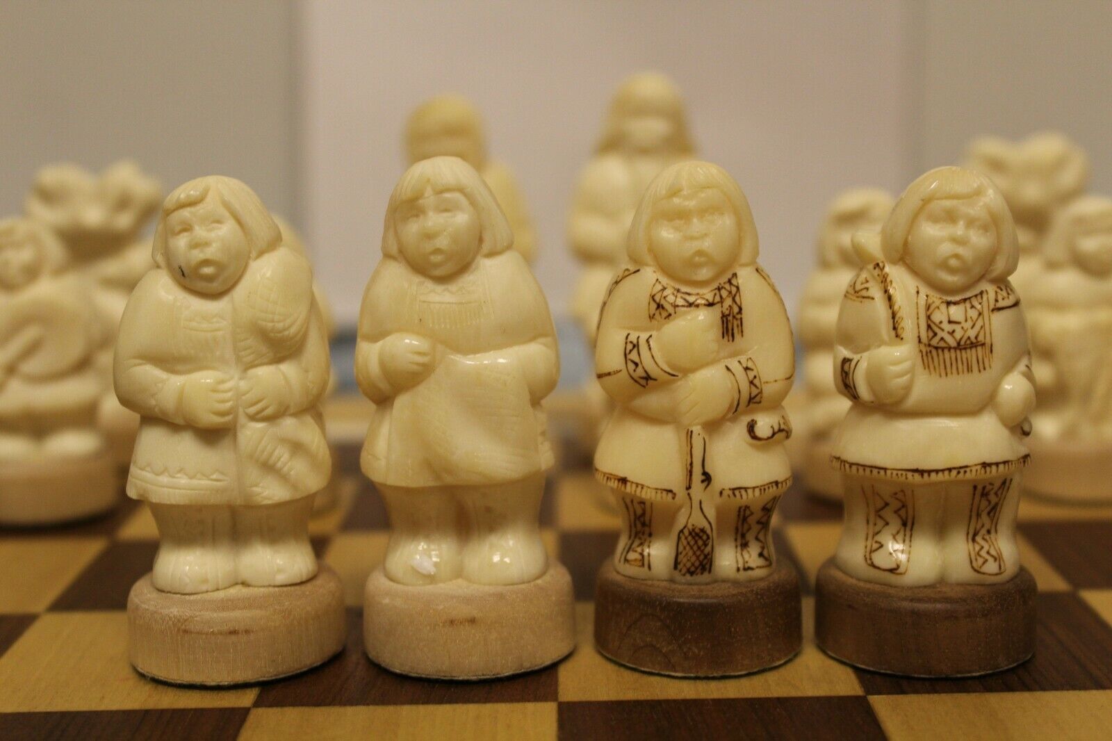 11921.Vintage Chess Pieces from Nothern Part of Russia. Extremely delicate work