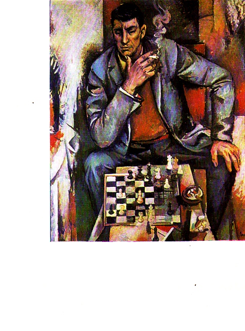 арт ф-0073-5 открытка Германия 1997 Шахматы Вилли Нойберт